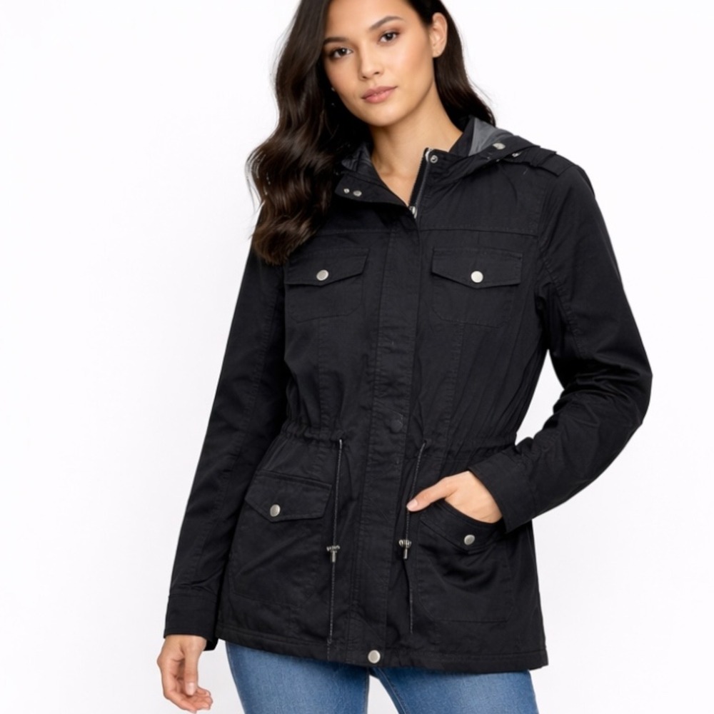 NEW A New Day Women's Black Anorak Jacket Size S Classic Minimalit Normcore‎